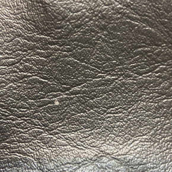 TOMMY HILFIGER SPORT Pewter faux leather Zipper outer pocket zip top black liner - Picture 10 of 10